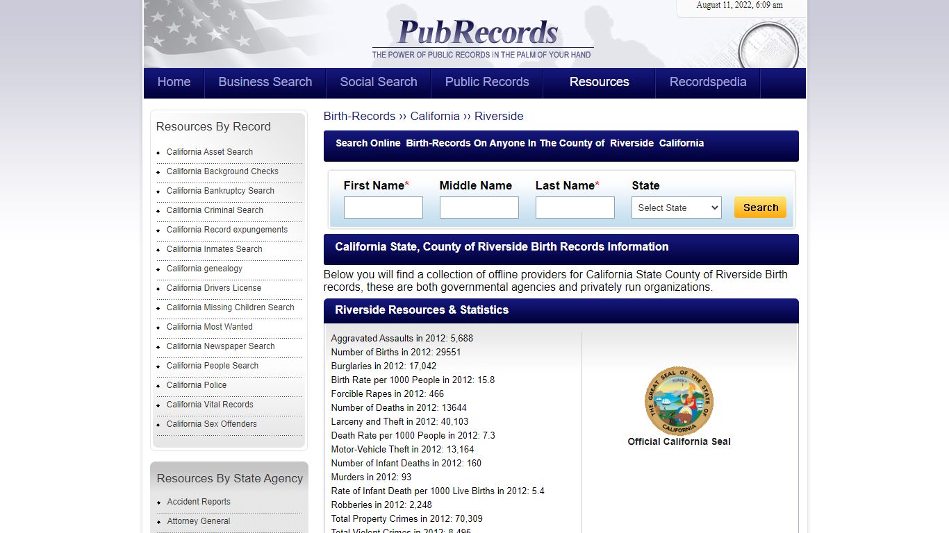 Riverside County, California Birth Records